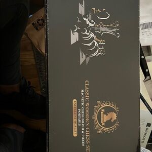 Wooden Chess Set by - Black and Gold